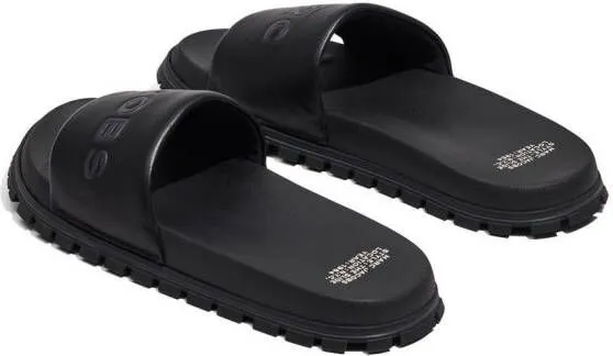 Marc Jacobs The Leather Slide logo-embossed slides Black