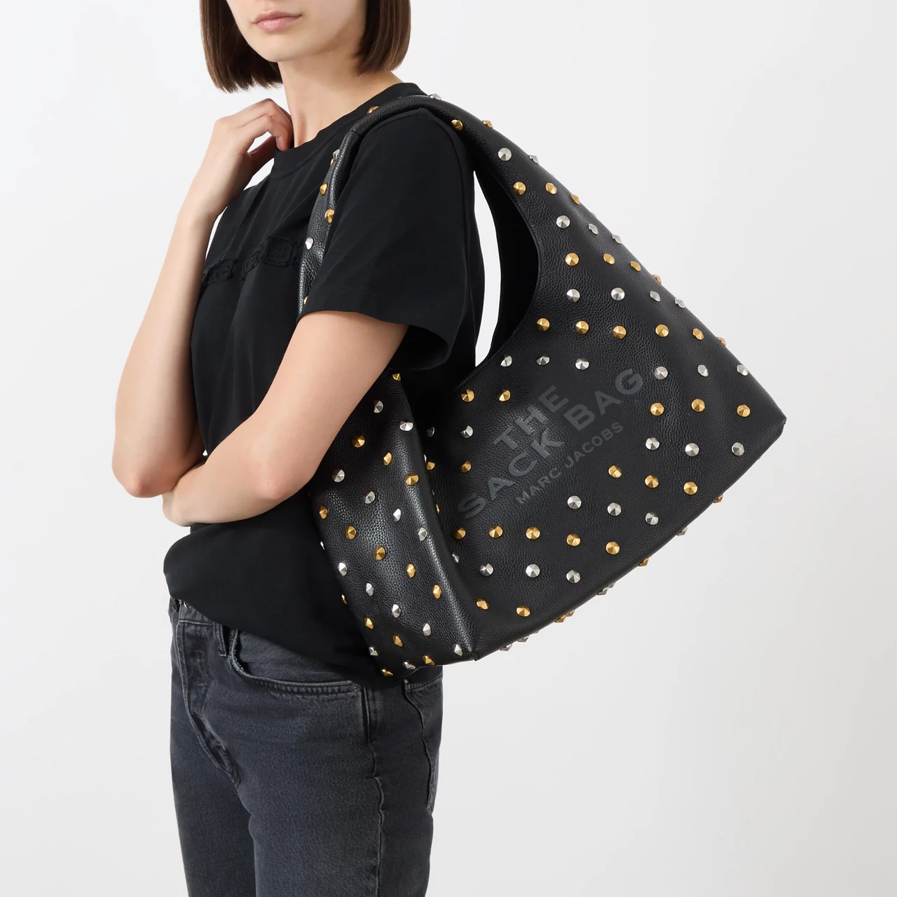 MARC JACOBS The Studded Sack Bag - Black