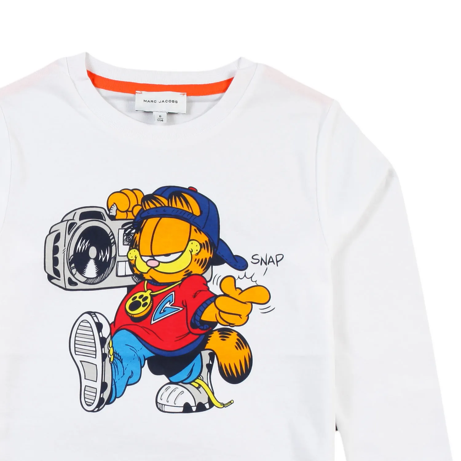 Marc Jacobs White Mj Long T-Shirt With Garfield Maxi Print