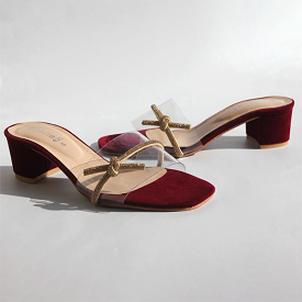 Maroon Heel Slippers for women