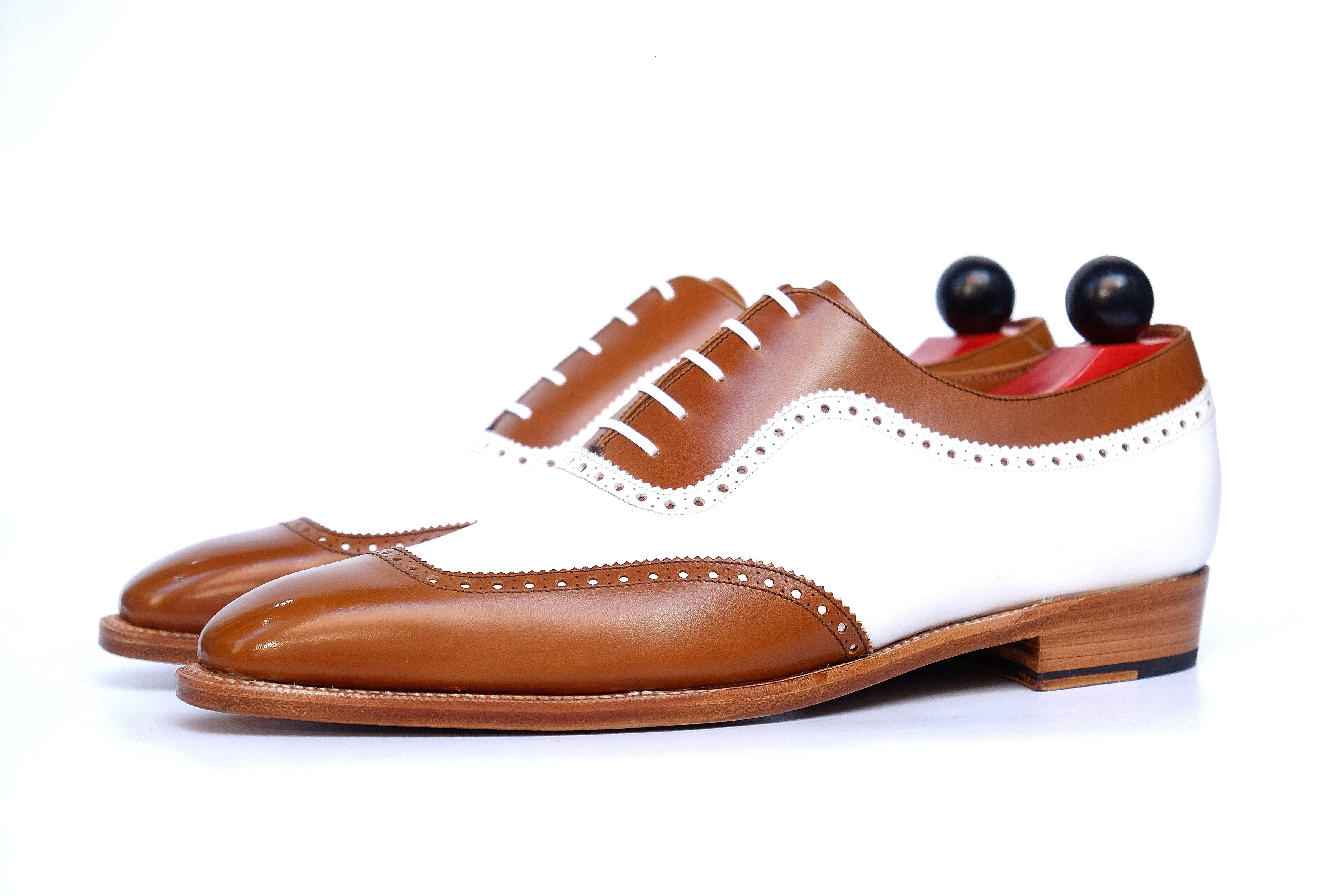 Medina - MTO - Caramel Calf / White Calf - LPB Last - Single Leather Sole