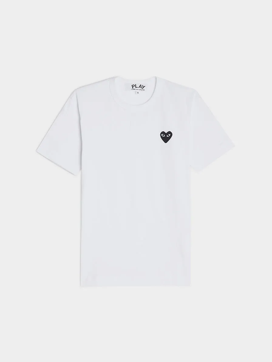 Men Black Heart Play T-Shirt, White