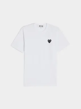 Men Black Heart Play T-Shirt, White