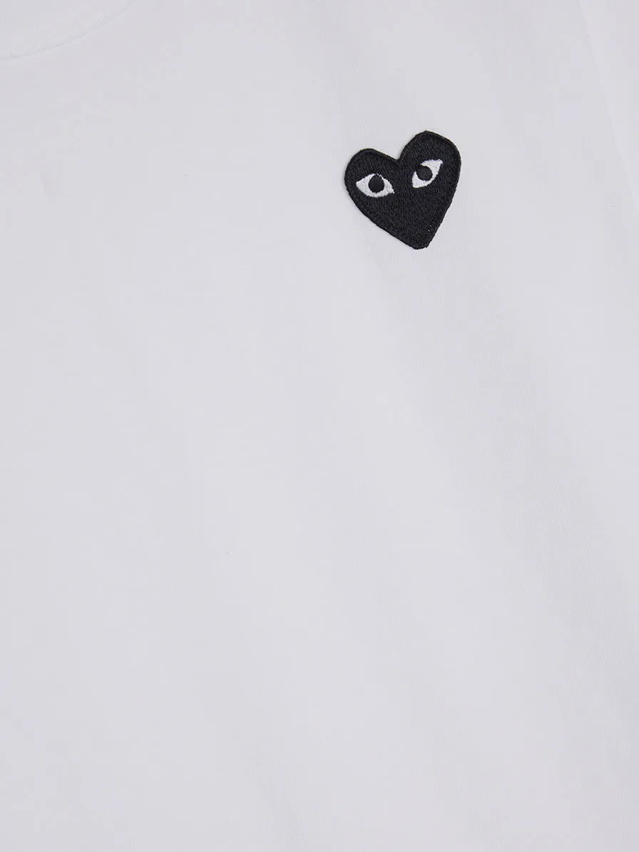 Men Black Heart Play T-Shirt, White