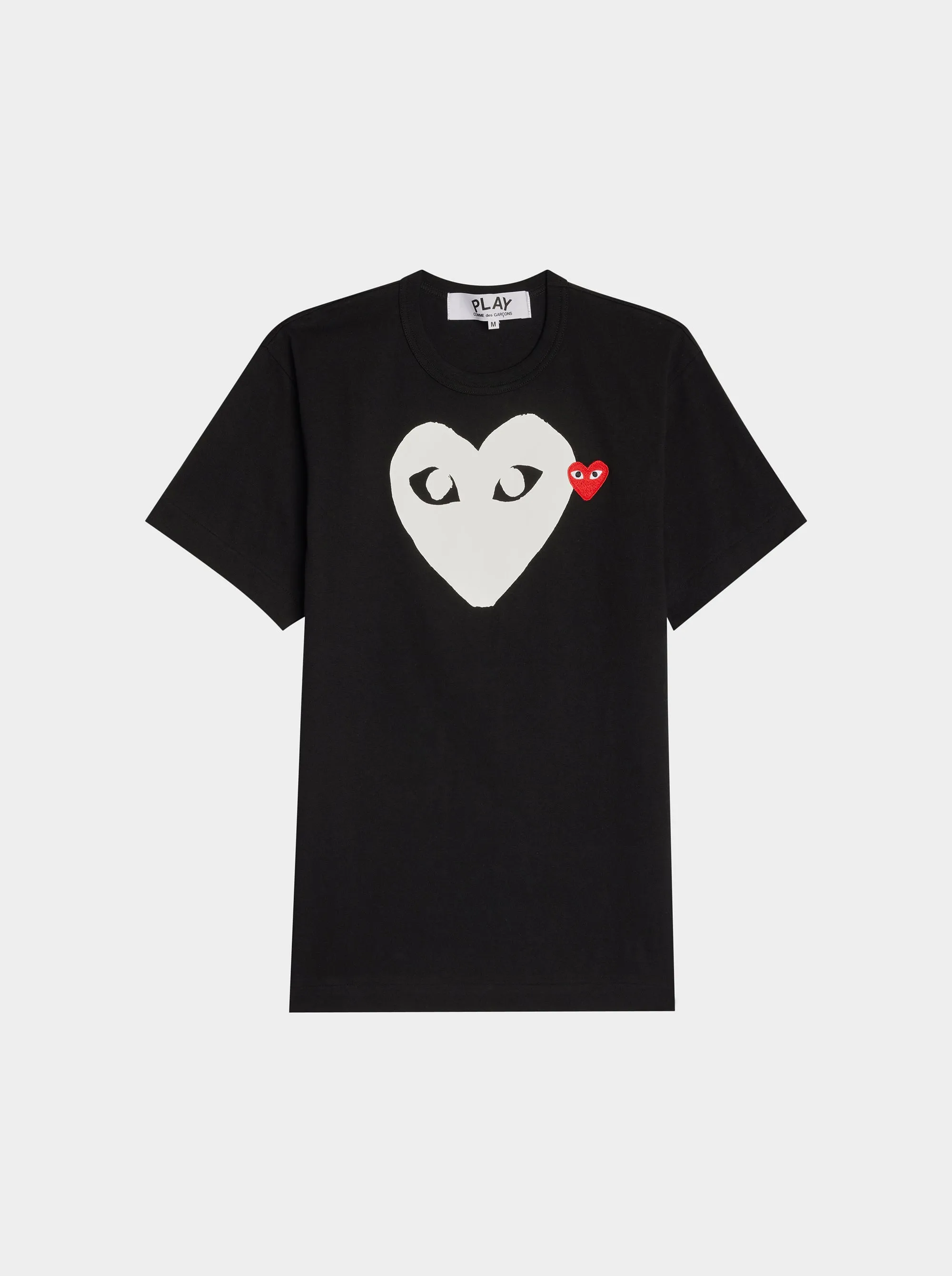 Men Multi White Heart T-Shirts, Black