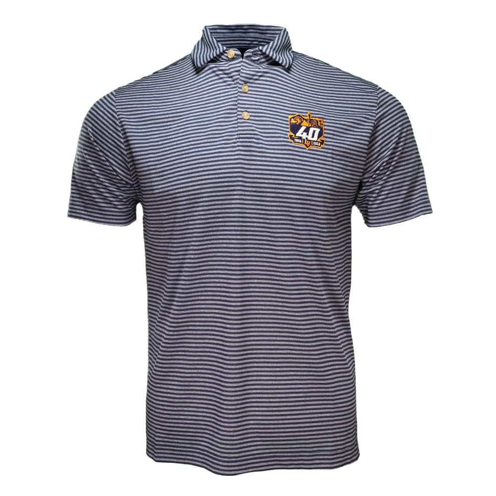 Men's Las Vegas Aviators Columbia 40th Anniversary Omni-Wick Club Invite II Navy Short Sleeve Polo