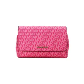 Michael Kors Jet Set Medium Electric Pink Convertible Pouchette Crossbody Bag