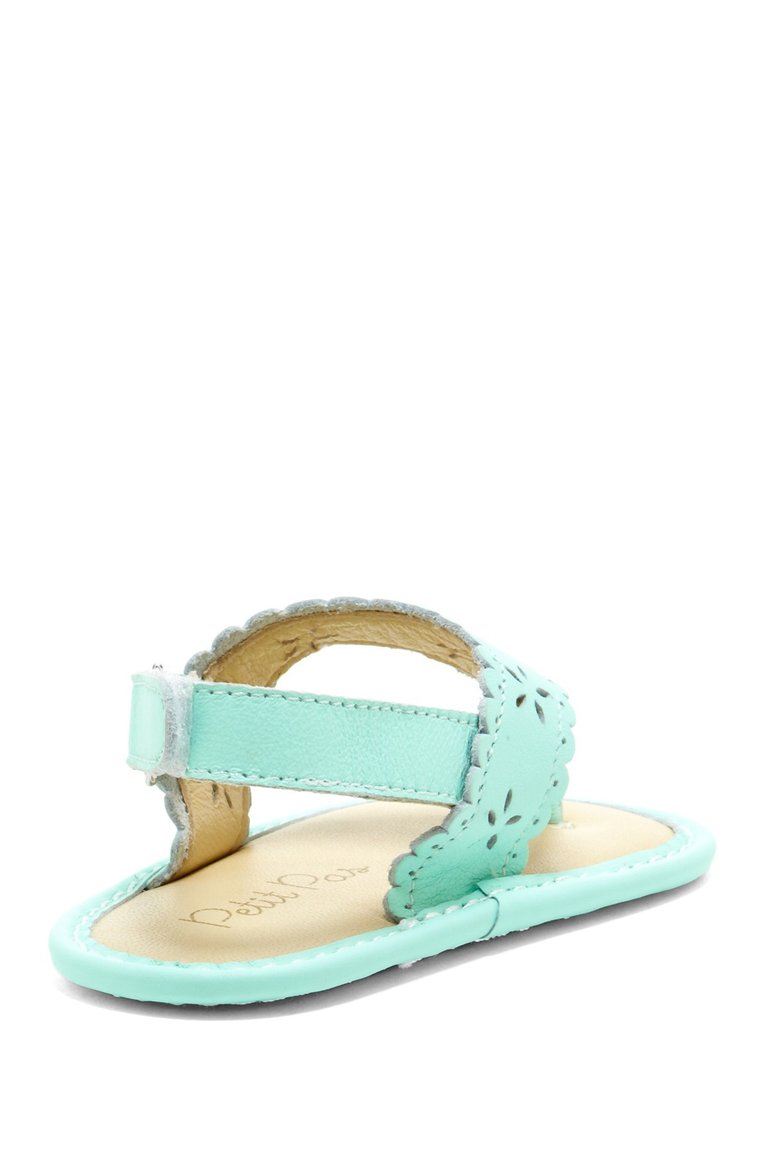 Mint Green Eyelet Scalloped Sandals