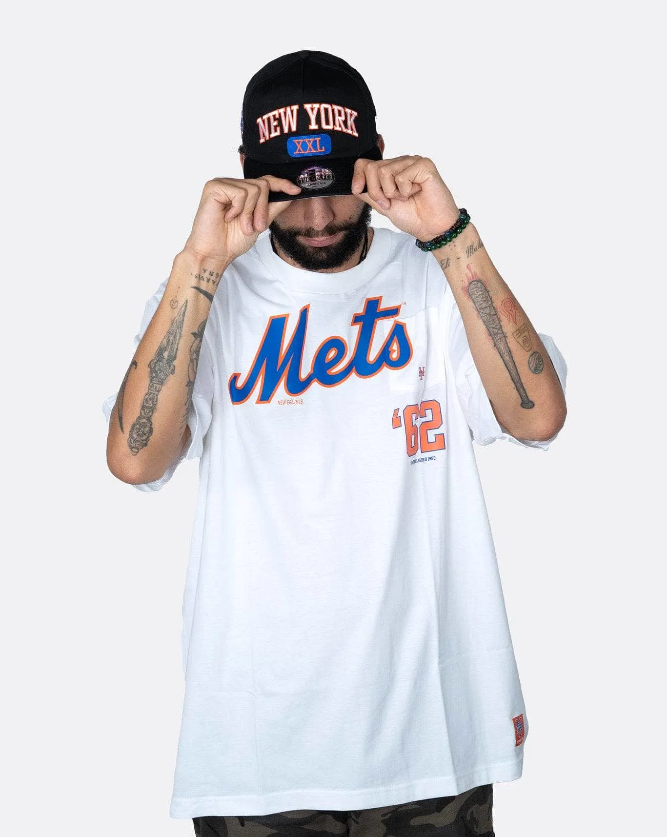 New Era NY Mets Oversized Pocket Tee