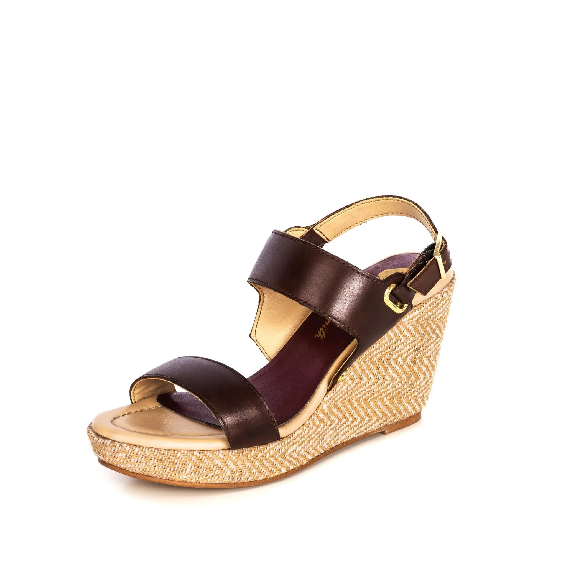 OLIVIA BROWN WEDGE SANDAL