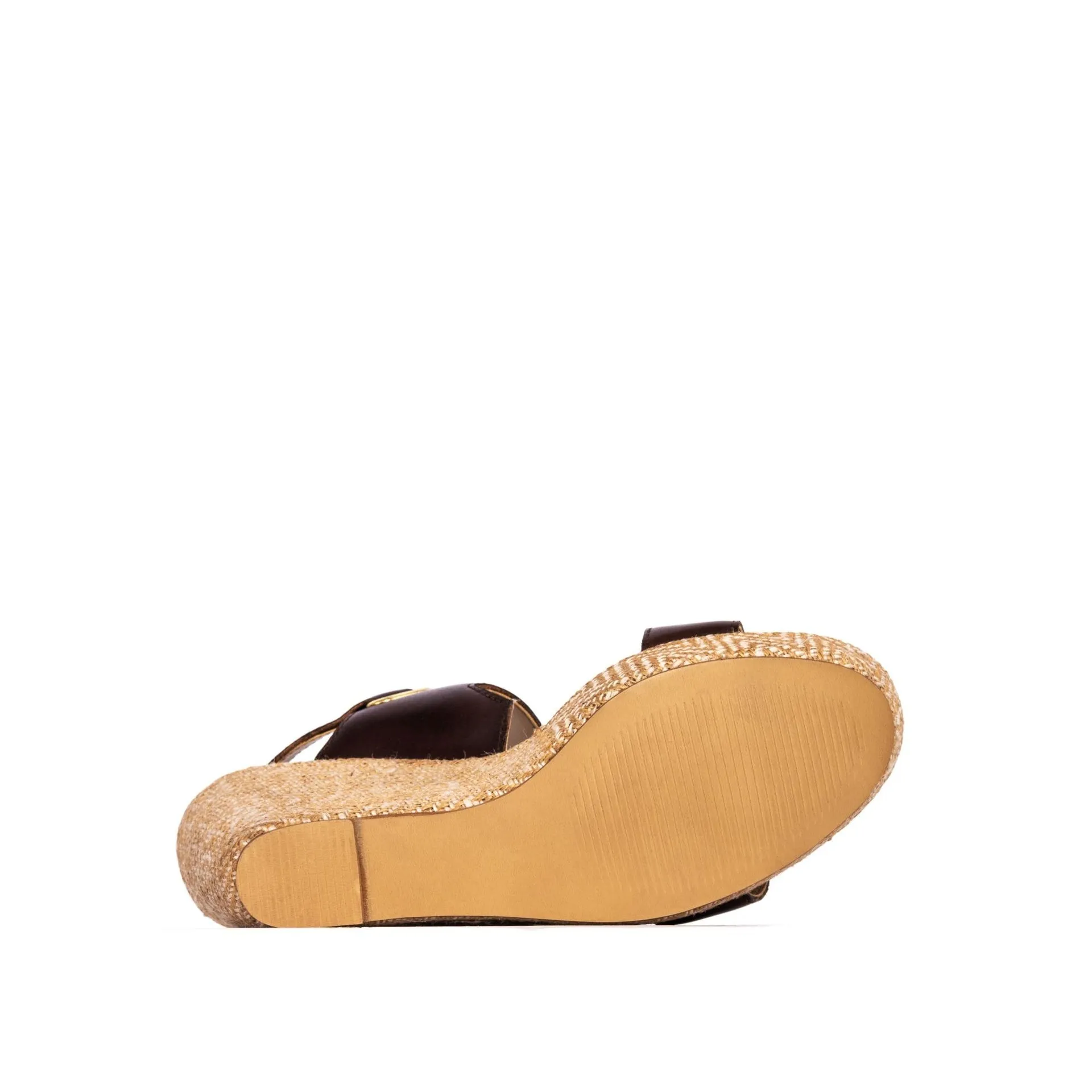 OLIVIA BROWN WEDGE SANDAL