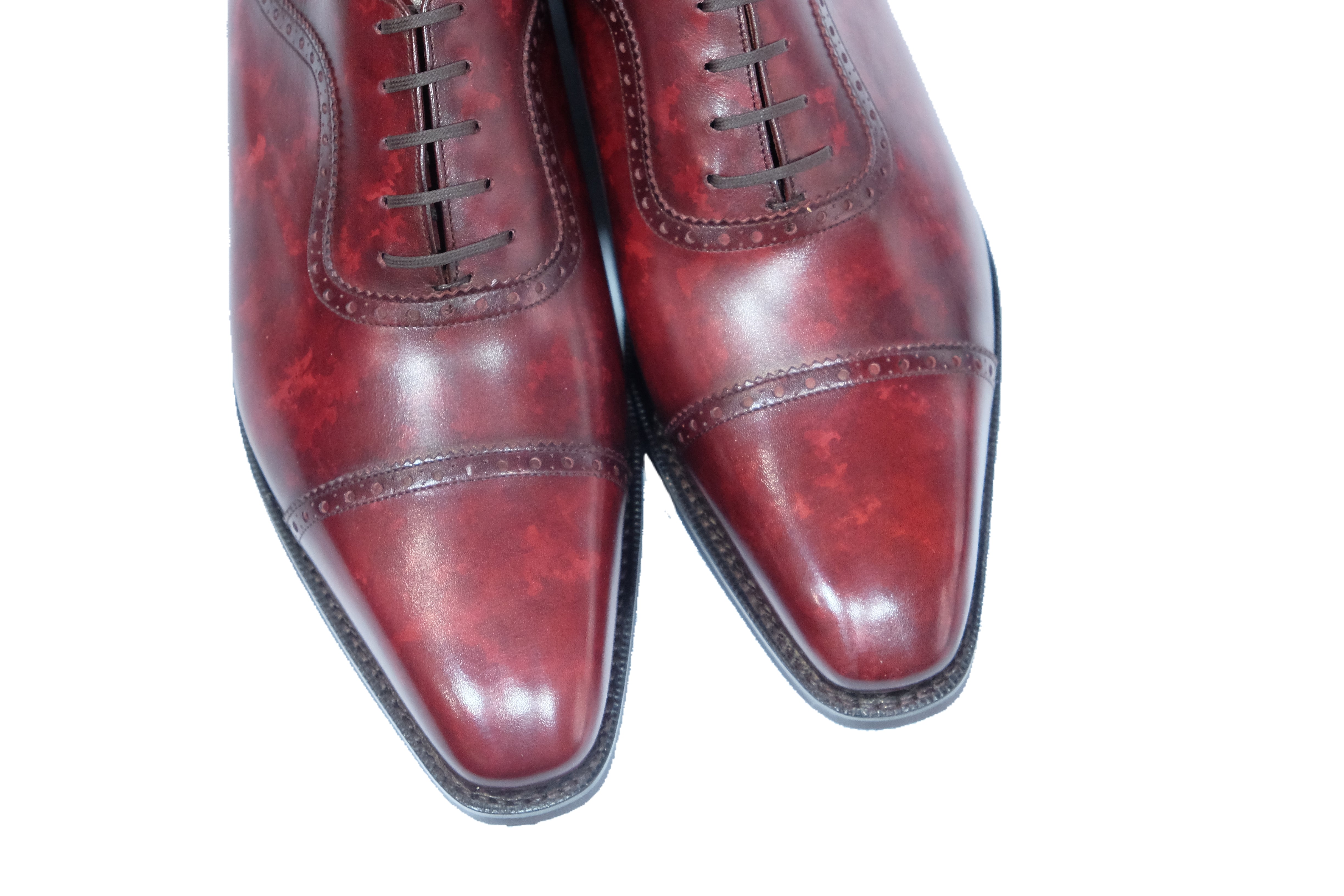 Palacio - MTO - Burgundy Marble Patina - LPB Last - City Rubber Sole