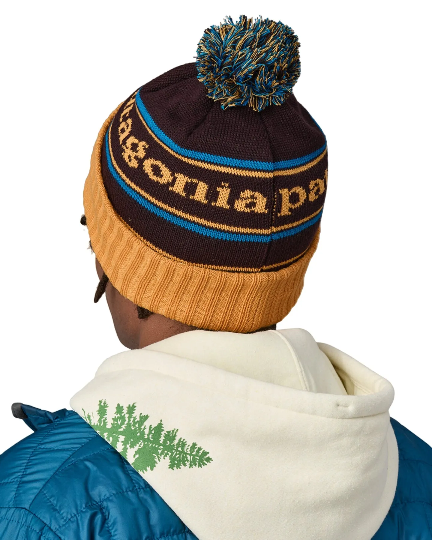 Patagonia Powder Town Beanie - Park Stripe: Dried Mango