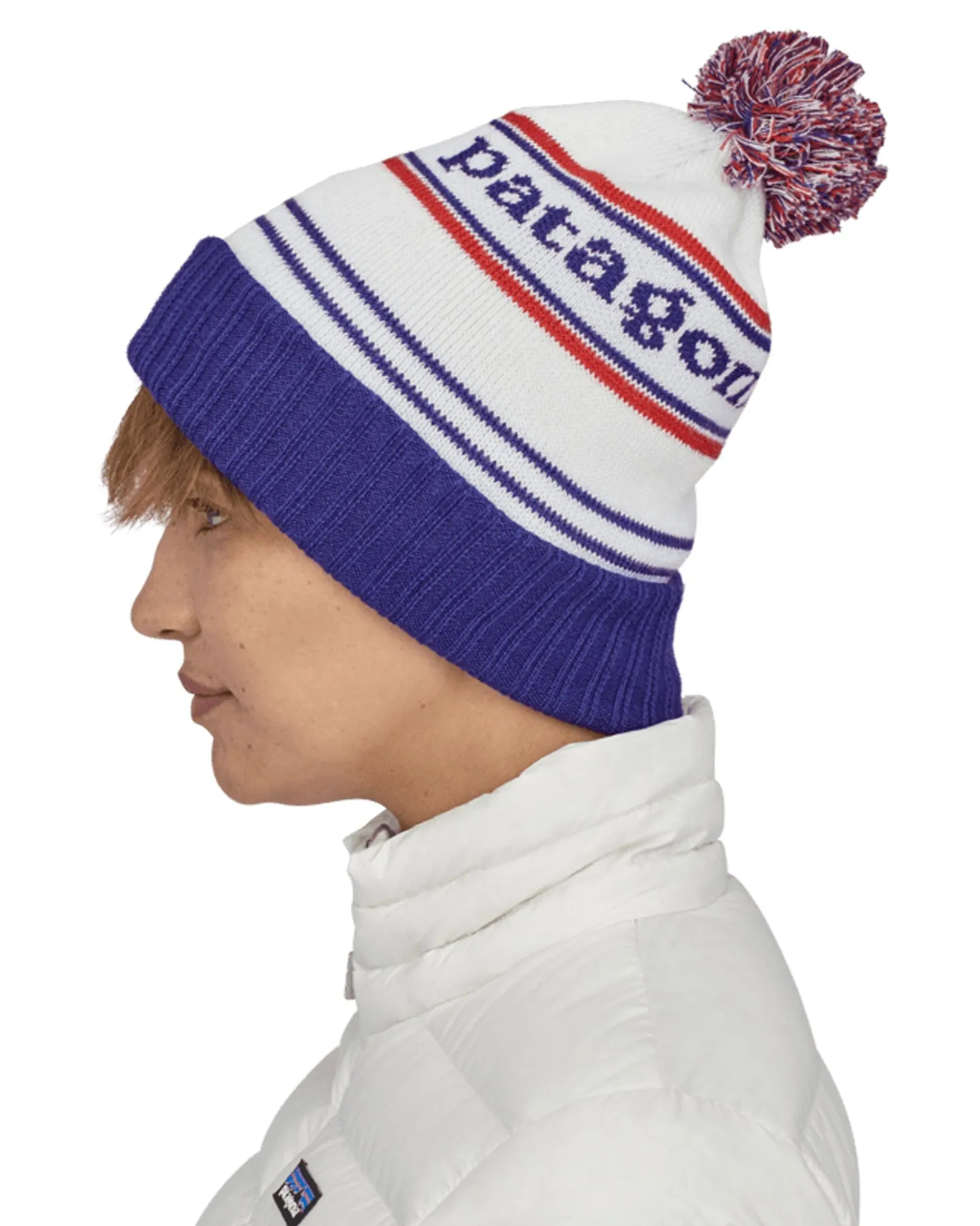 Patagonia Powder Town Beanie - Park Stripe: Viking Blue