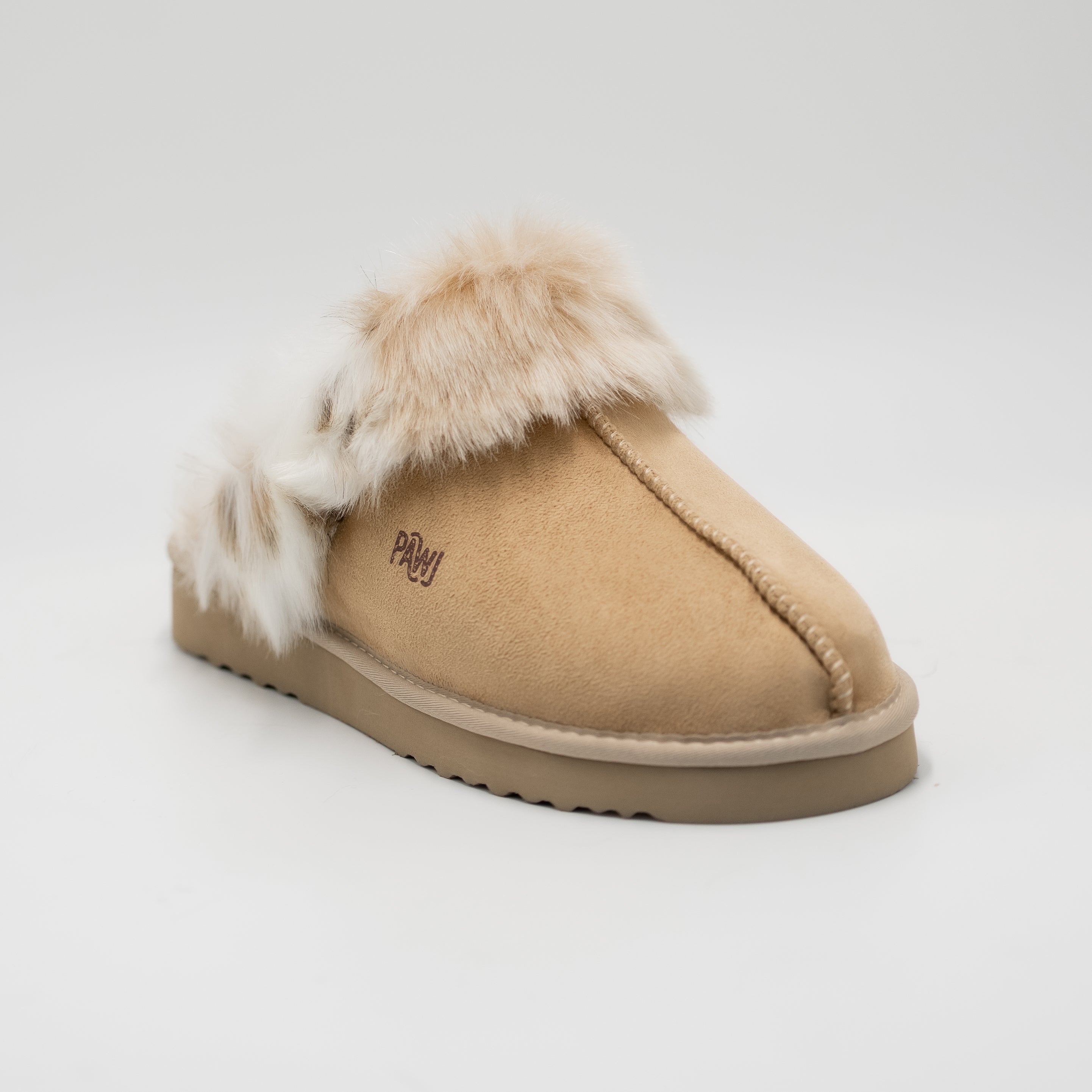 PAWJ Slippers | Tan / Snow Leopard