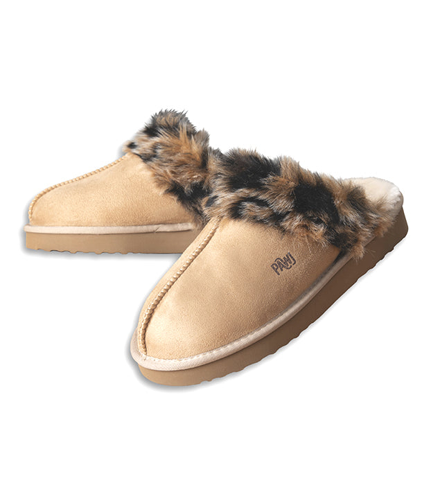 PAWJ Slippers | Tan / Wild Leopard