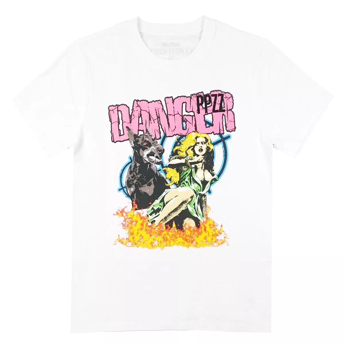 PPZZ x Rich People Dangerous Tee (Wht/Multi) /D2