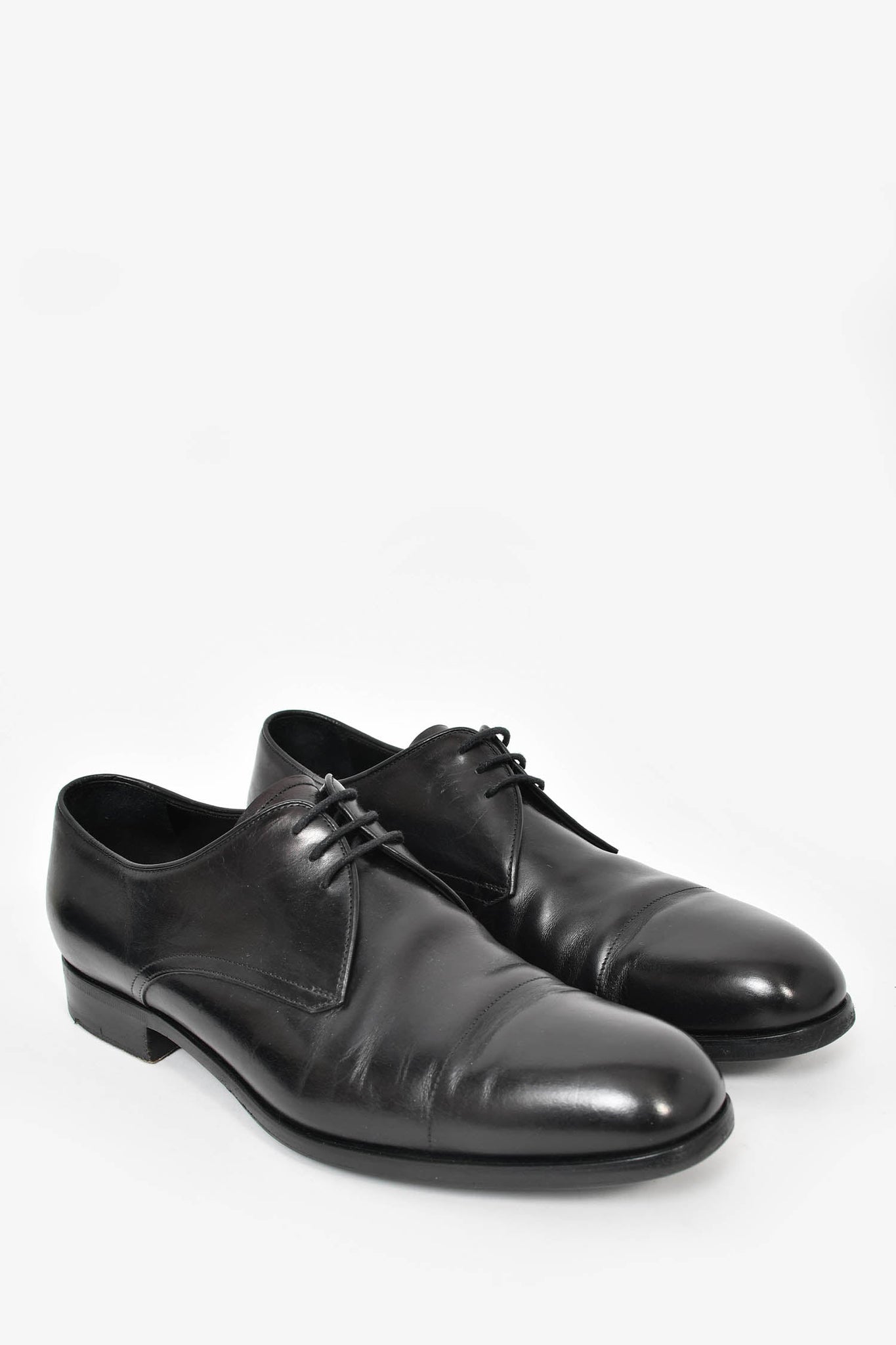 Prada Black Leather Oxfords Size 7 Mens