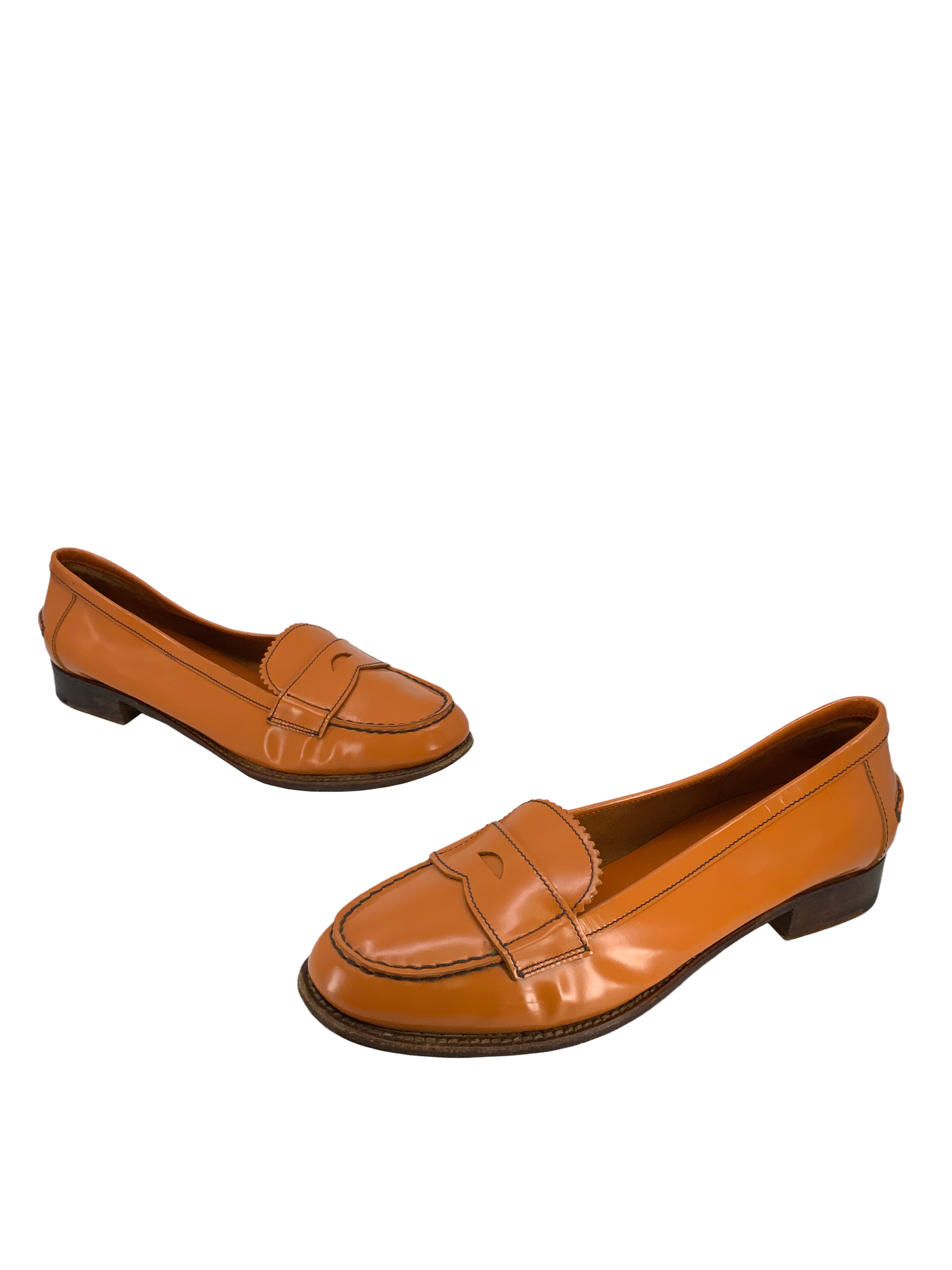 PRADA Leather Penny Loafer Pumps Size 8