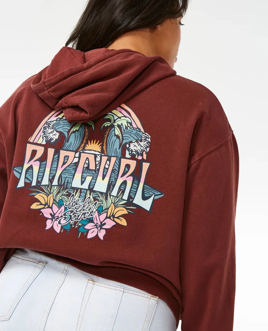 RIPCURL BLOCK PARTY RELAXED HOODY - PLUM