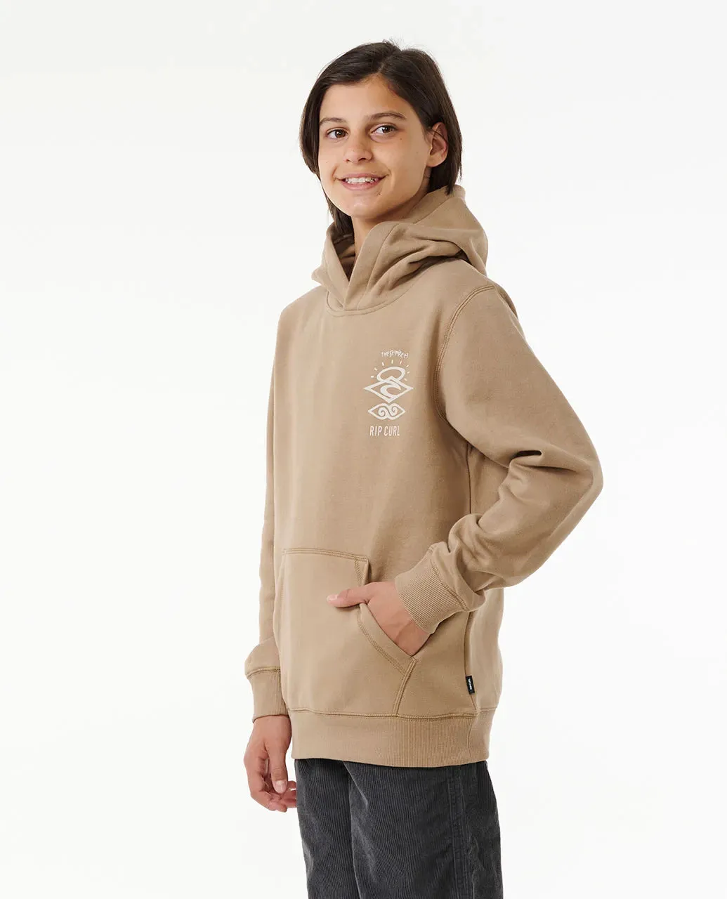 RipCurl Boy Search Icon hooded Fleece - Sand Dune