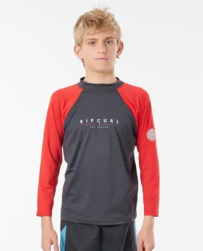 Ripcurl Kids Shockwaves Long Sleeve UV Tee - Red