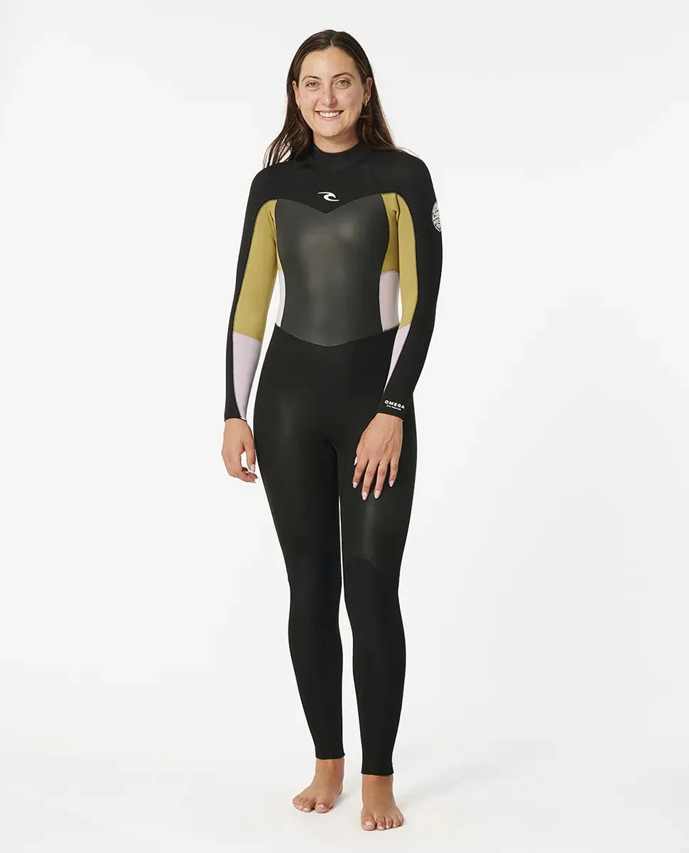 RIPCURL LADIES OMEGA 4/3 BACK ZIP WETSUIT - KHAKI