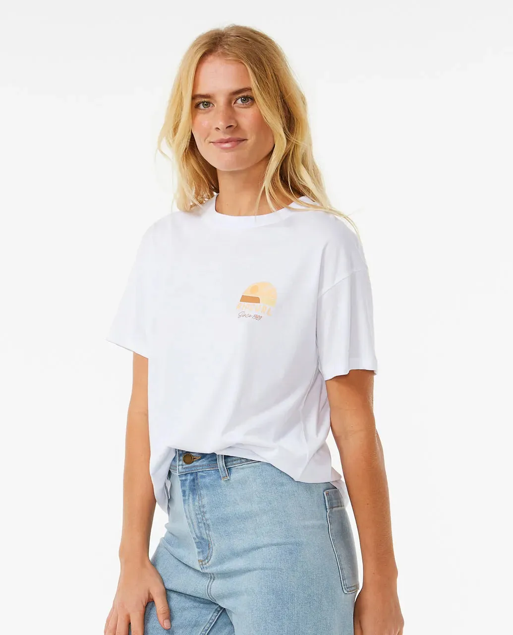 RIPCURL LINE UP RELAXED TEE - WHITE