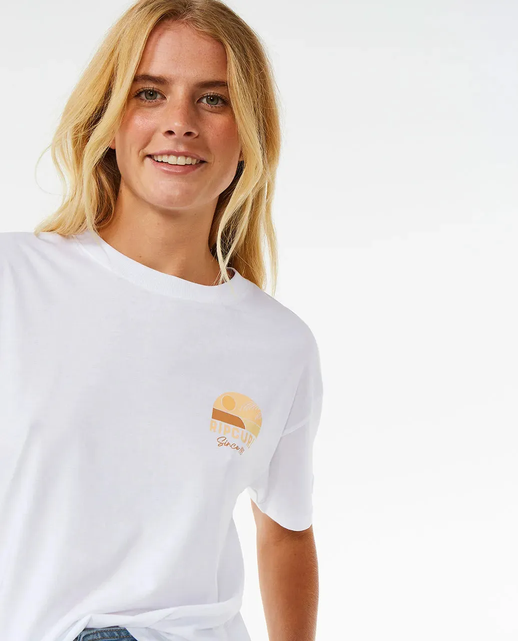 RIPCURL LINE UP RELAXED TEE - WHITE