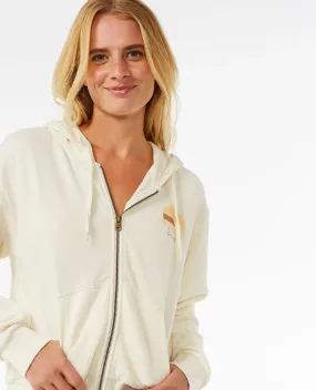 RIPCURL LINE UP RELAXED ZIP HOODY - BONE