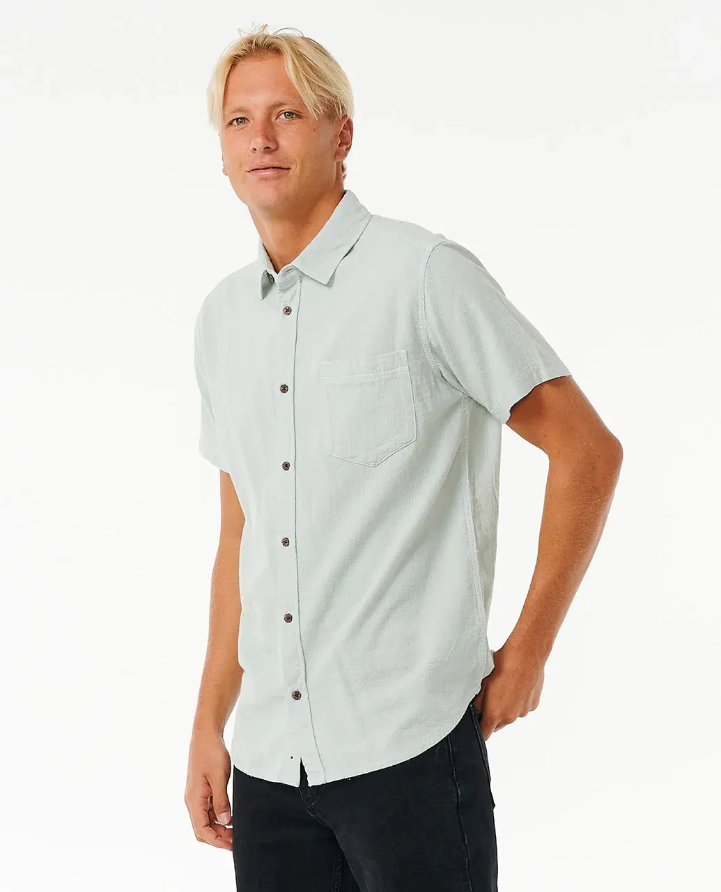 RIPCURL WASHED SHORT SLEEVE SHIRT - MINT