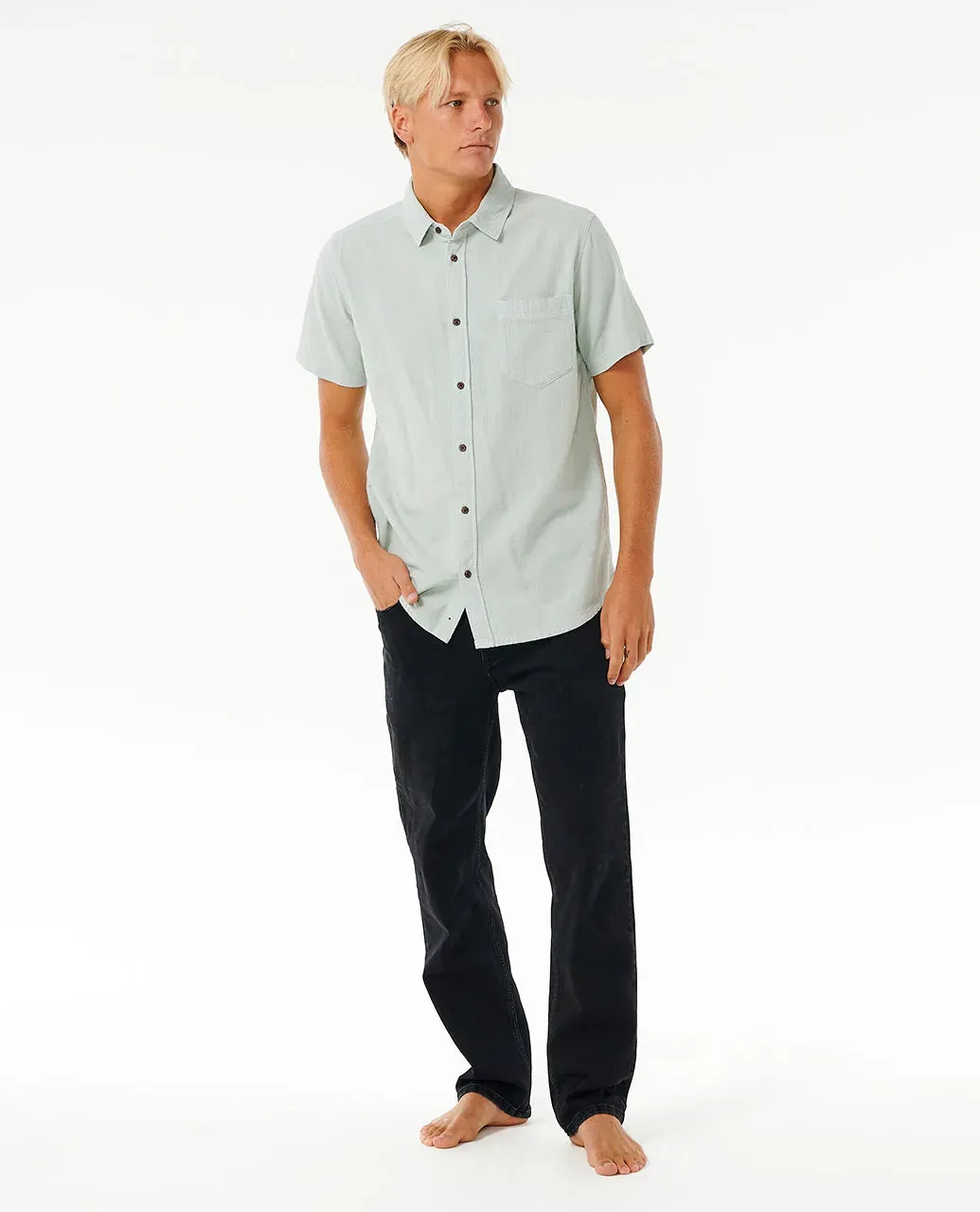 RIPCURL WASHED SHORT SLEEVE SHIRT - MINT