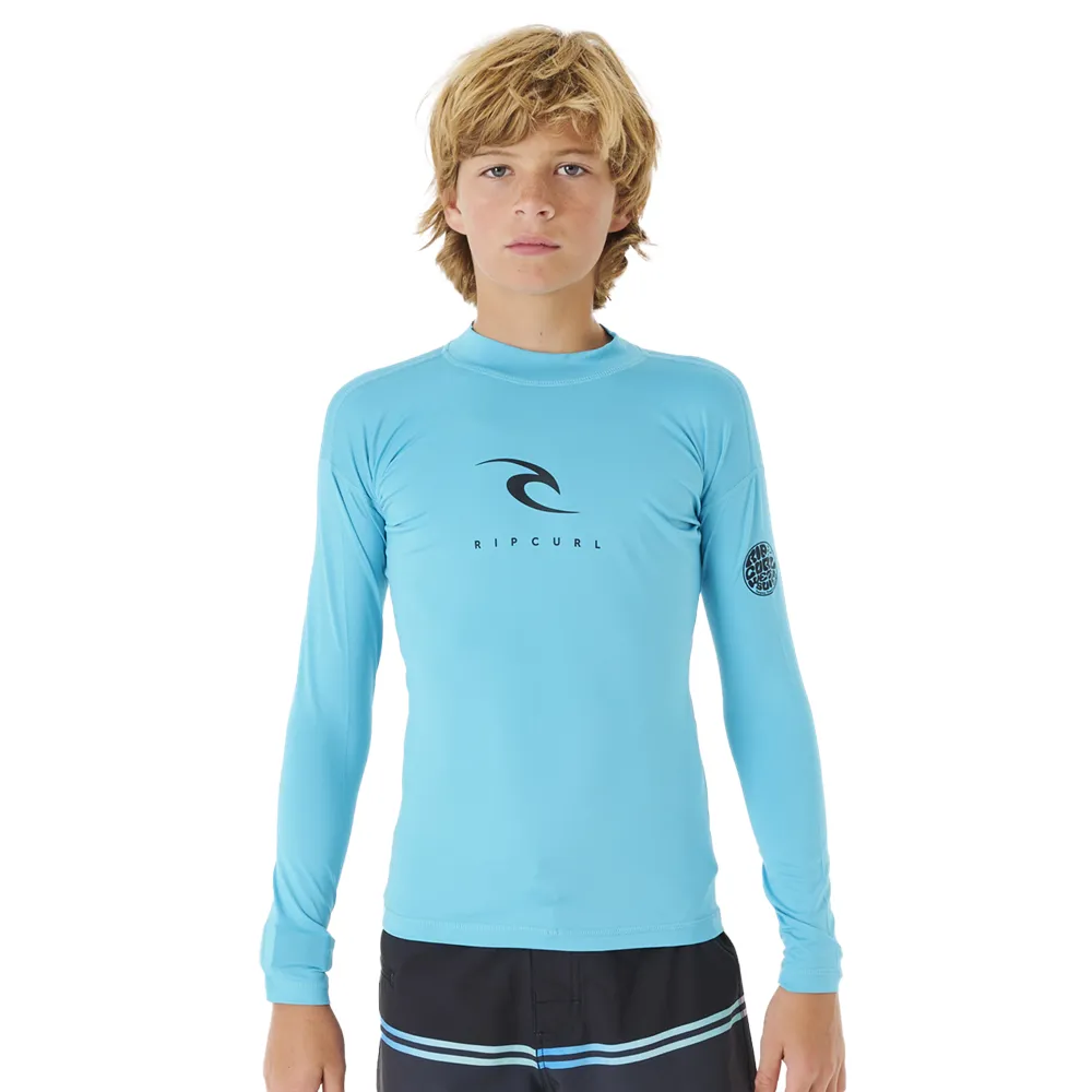 RIPCURL YOUTH CORPS L/S RASH VEST - BLUE