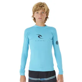 RIPCURL YOUTH CORPS L/S RASH VEST - BLUE