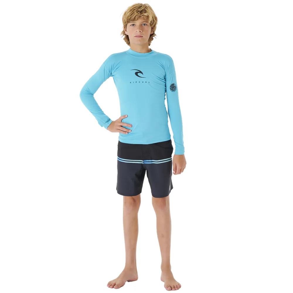 RIPCURL YOUTH CORPS L/S RASH VEST - BLUE