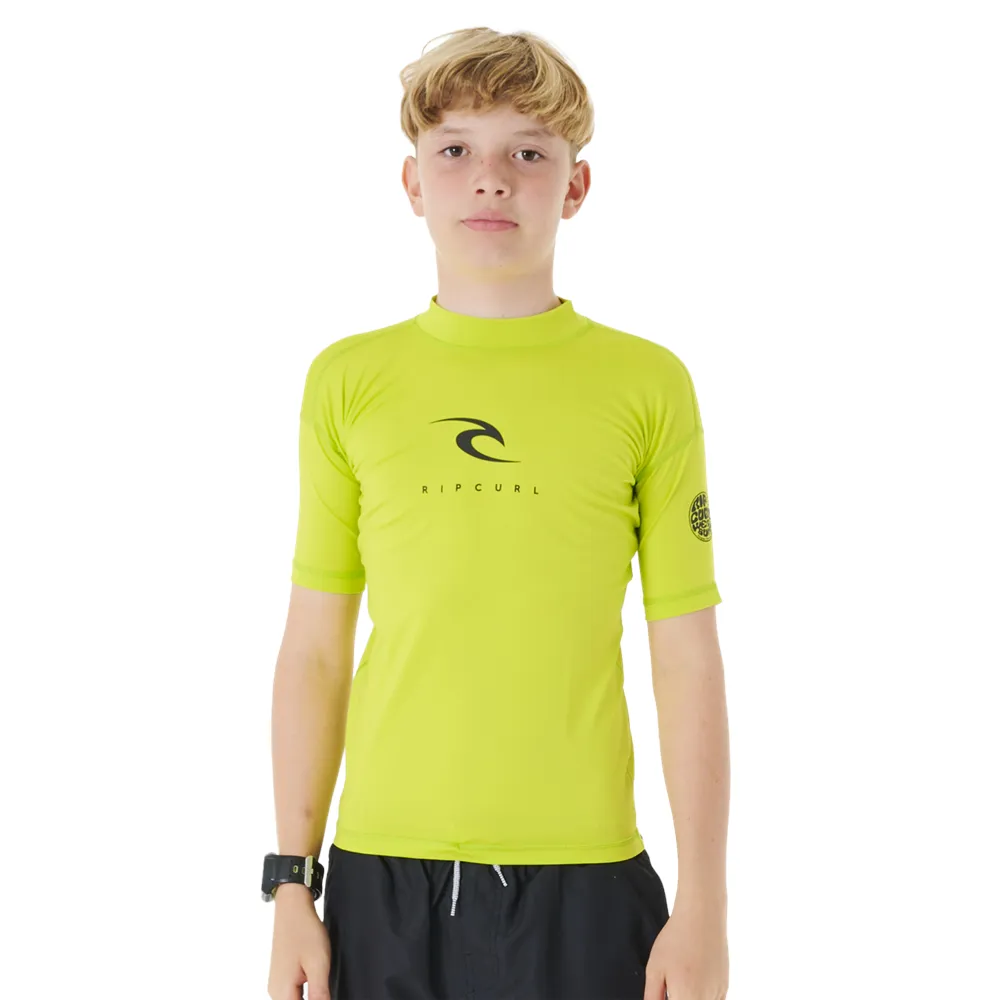 RIPCURL YOUTH CORPS S/S RASH VEST - LIME