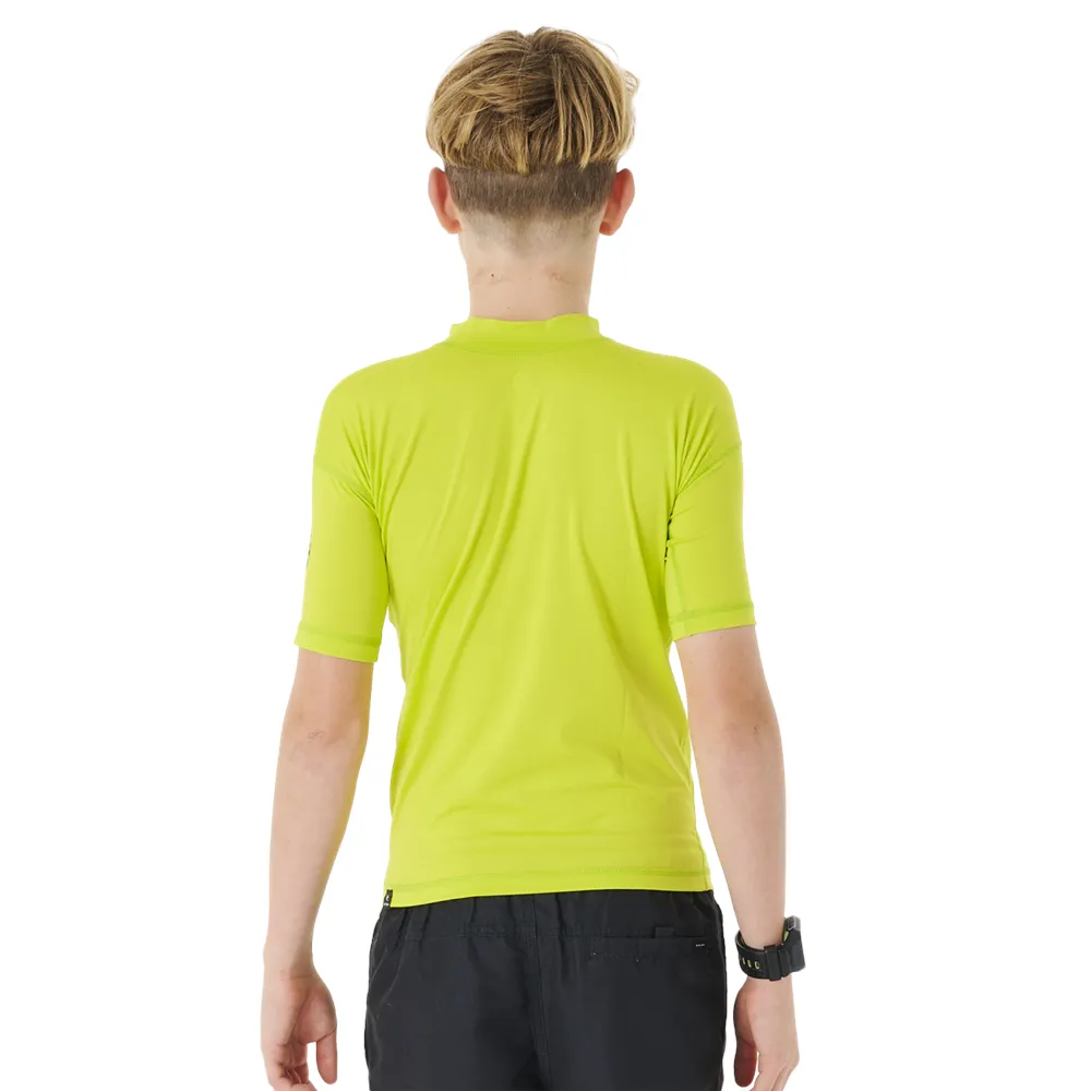 RIPCURL YOUTH CORPS S/S RASH VEST - LIME