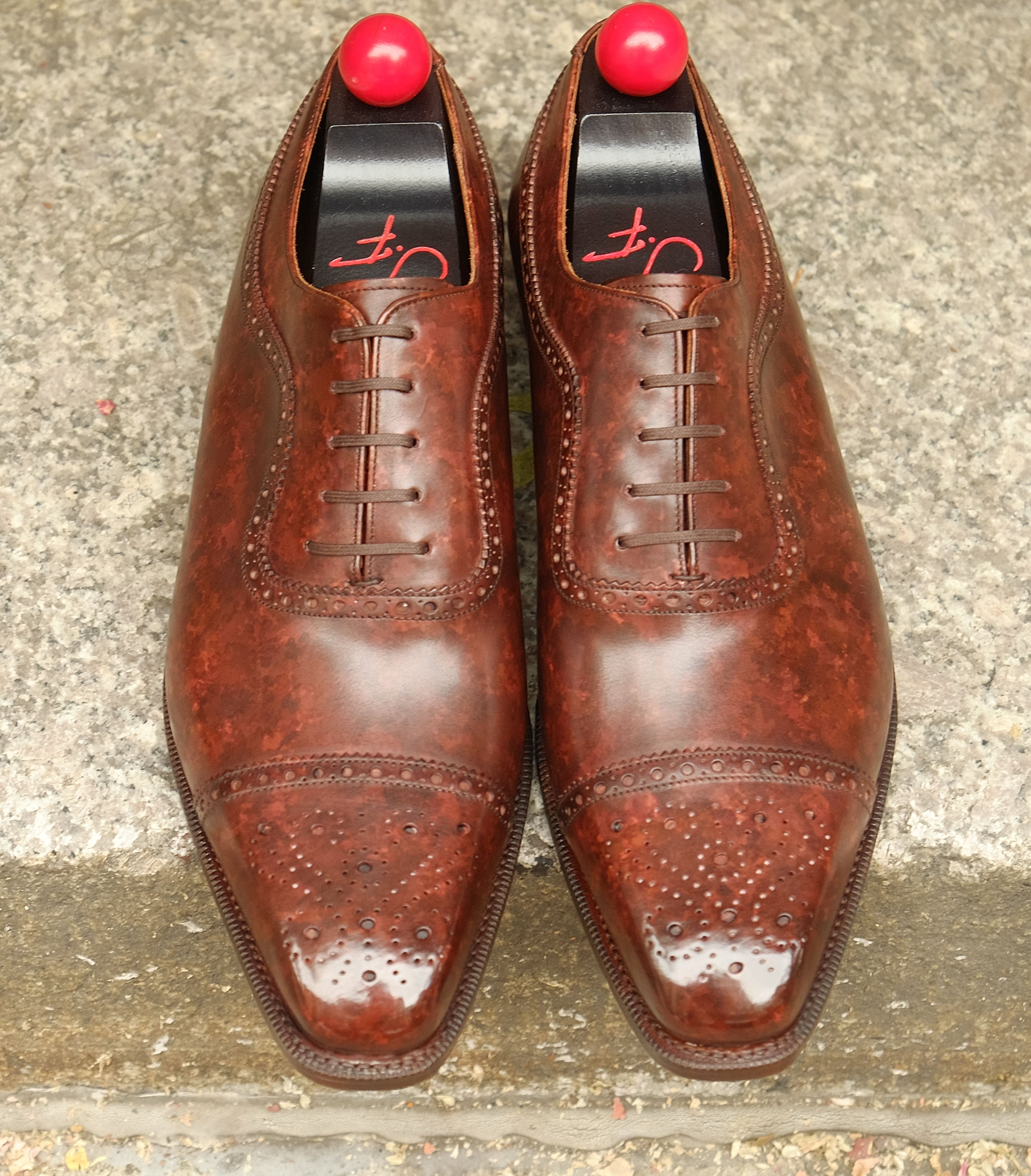 Riviera - MTO - Walnut Marble Patina - MGF Last - Single Leather Sole