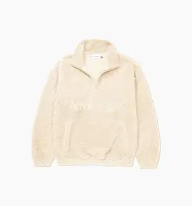 Script Sherpa Zip Mens Jacket - Bone