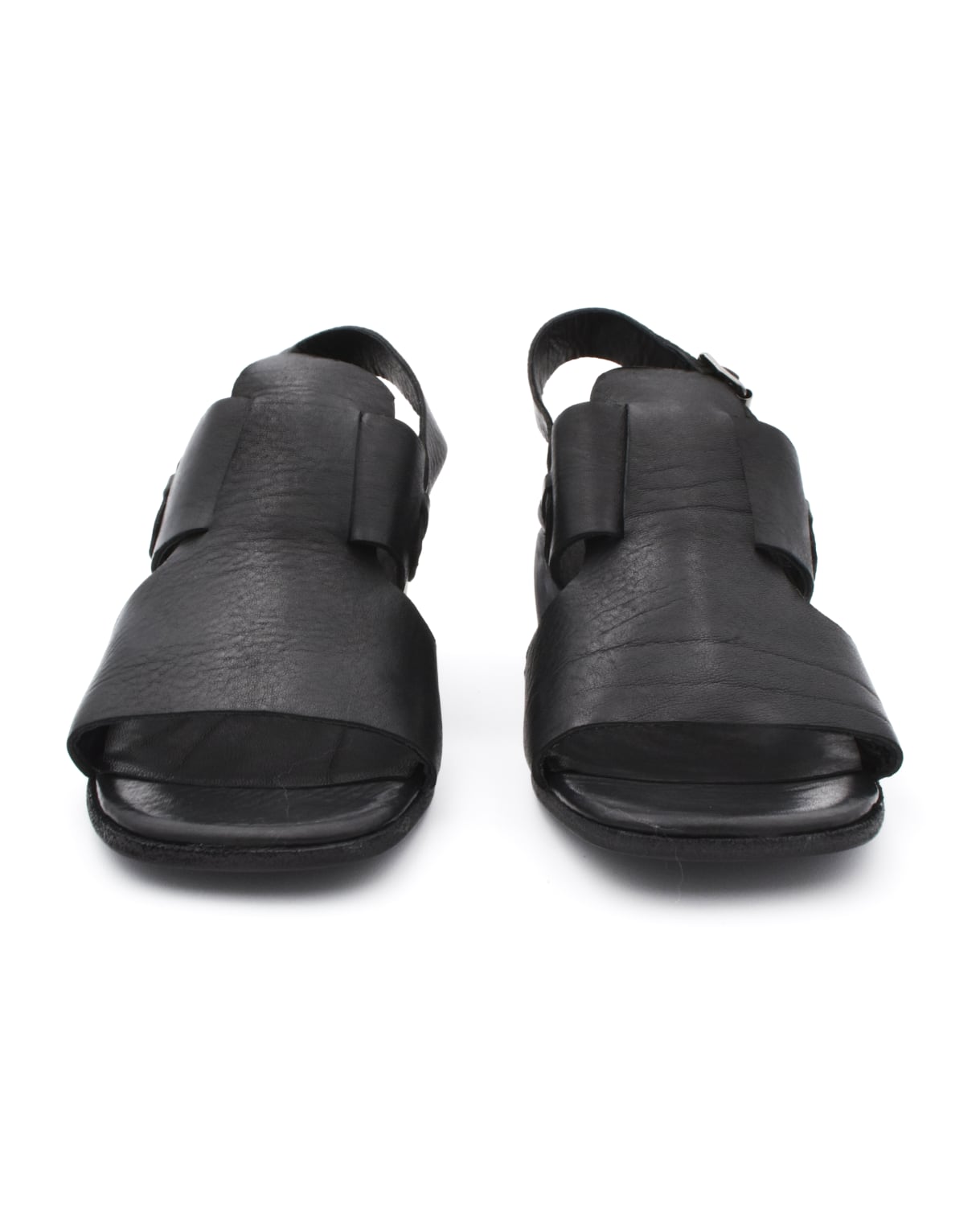 Shoto Block Heel Two Strap Sandal Black