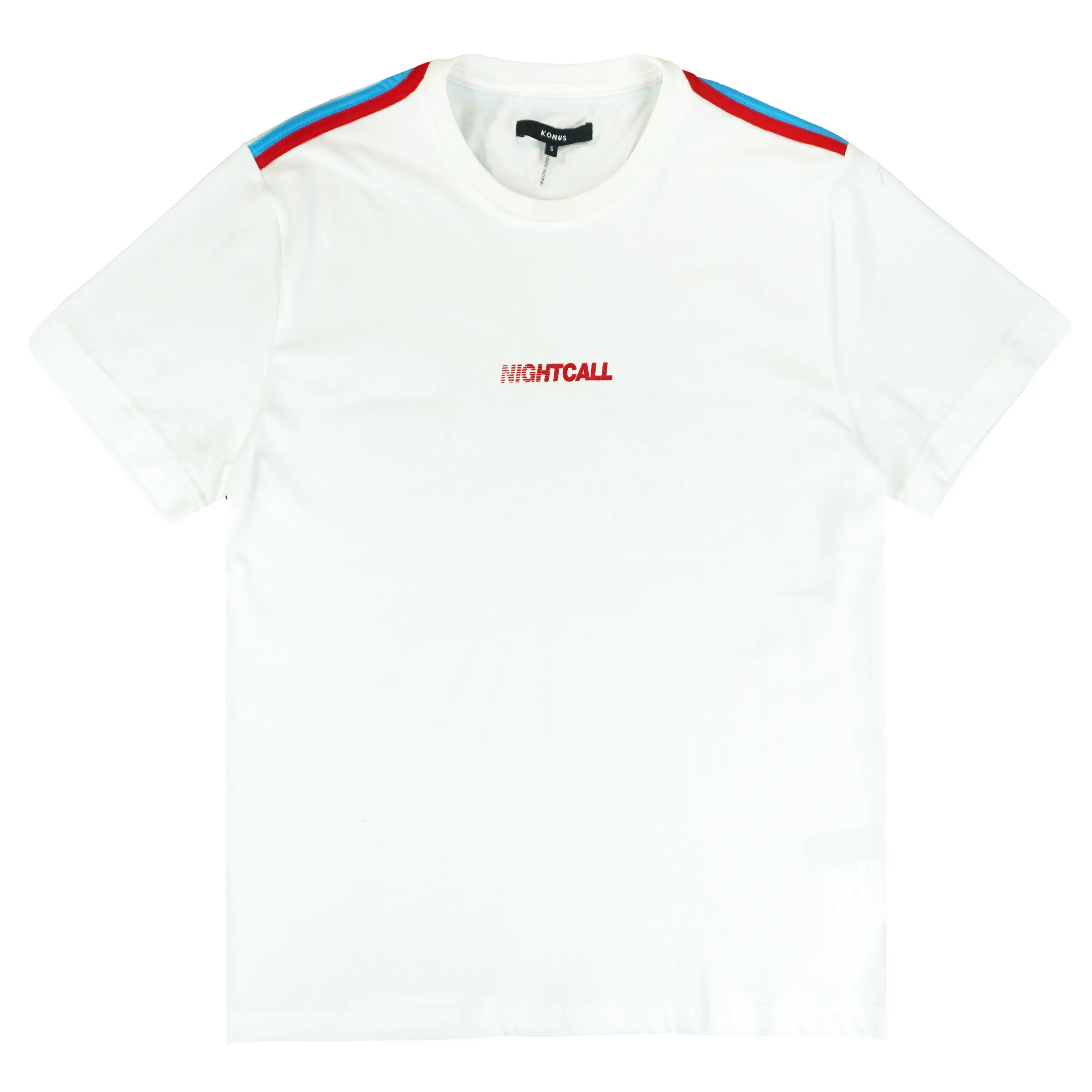 Shoulder Tape SS Tee (Wte/Red/Blu) /D10