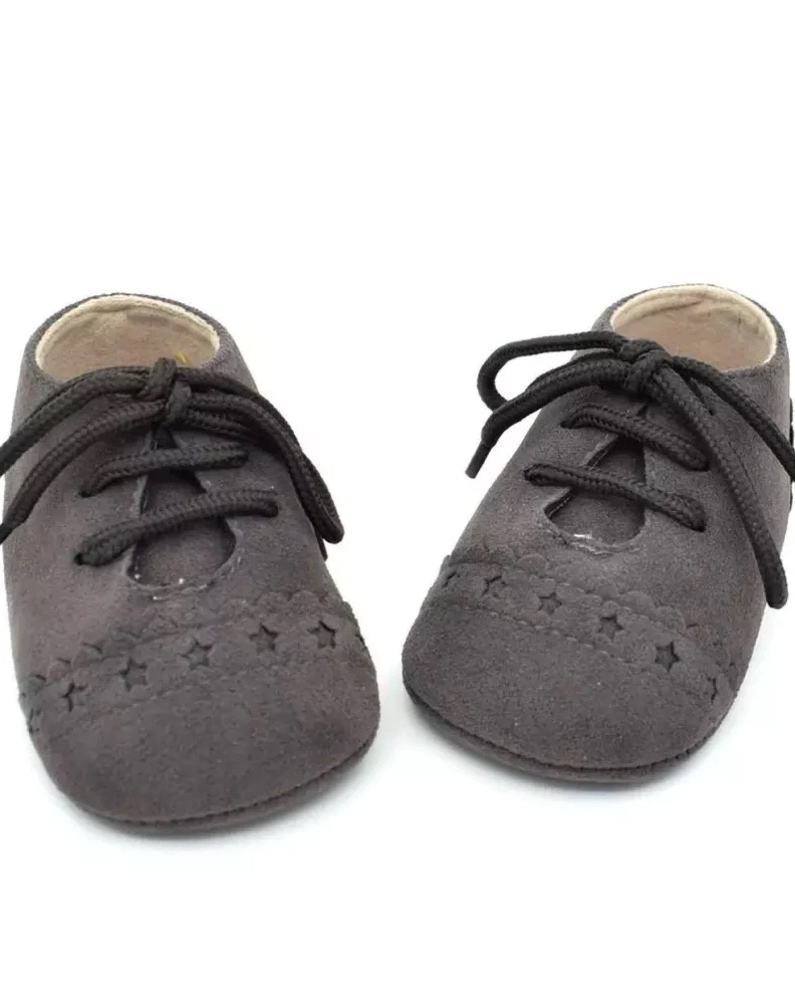 Suede Baby Oxfords | Charcoal