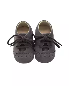 Suede Baby Oxfords | Charcoal