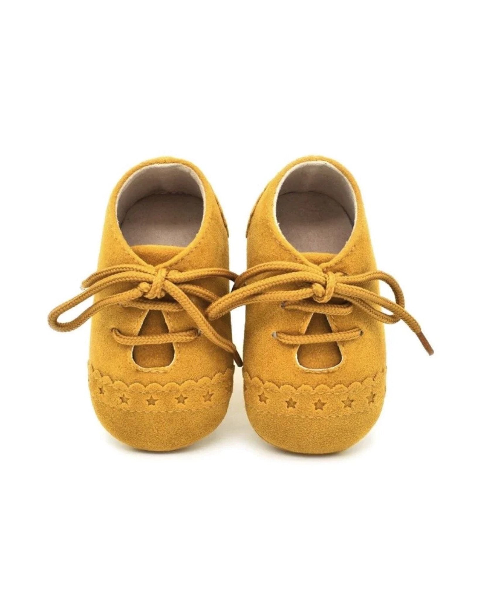 Suede Baby Oxfords, Mustard