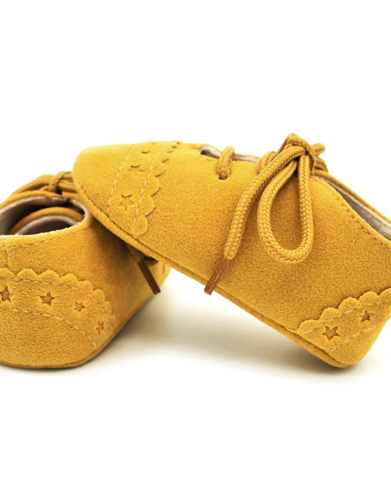 Suede Baby Oxfords, Mustard