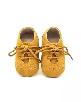 Suede Baby Oxfords, Mustard