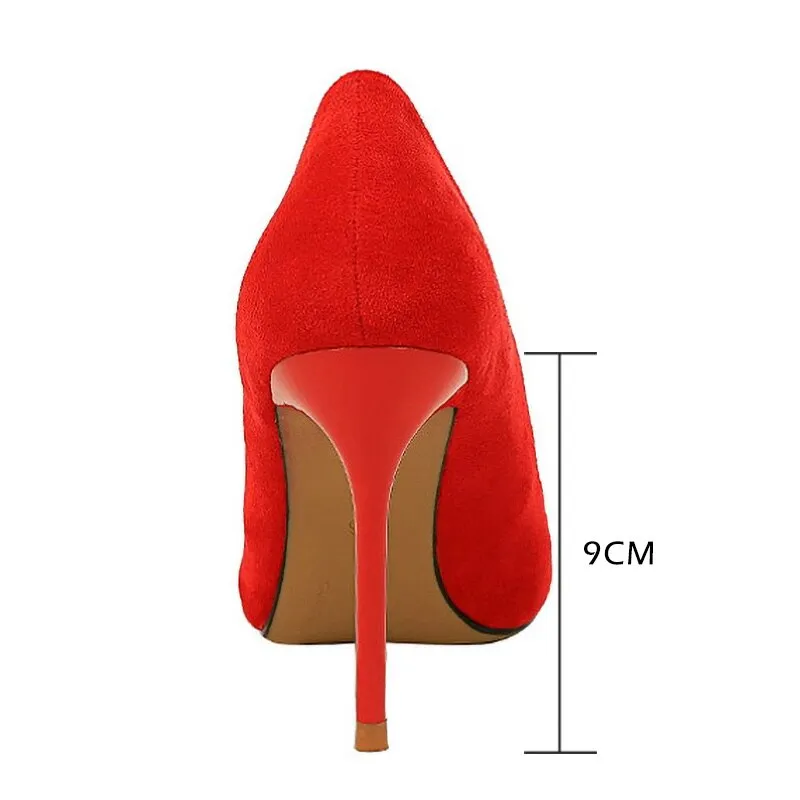 Suede High Heels Stiletto Party Shoes Female Comfort Women Heels