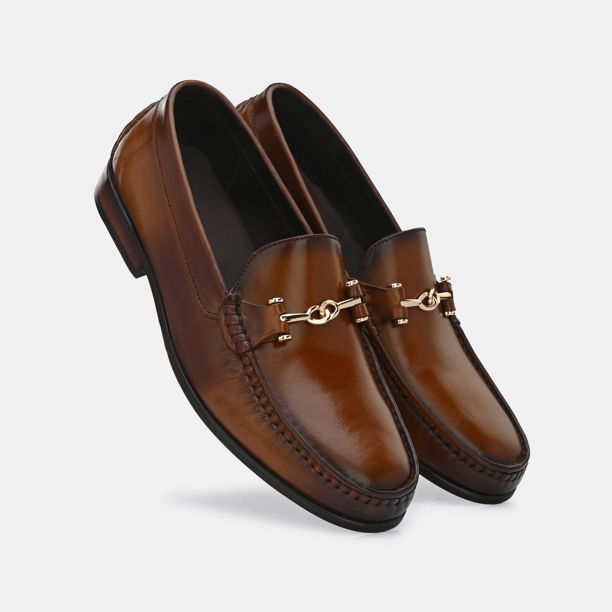 Tan Buckled Loafers by Lafattio