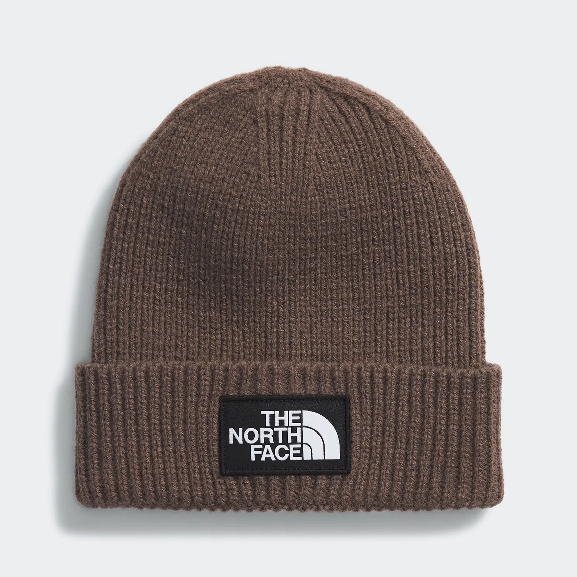 The North Face Logo Box Cuffed Beanie Smokey Brown