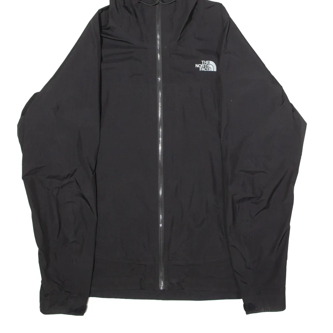 THE NORTH FACE Mens Rain Jacket Black Nylon Hooded XL